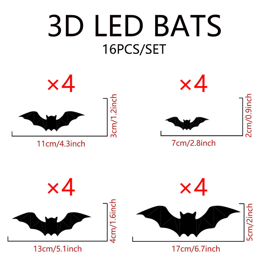 🎃🦇Halloween 3D Bat LED Wall Light Decor